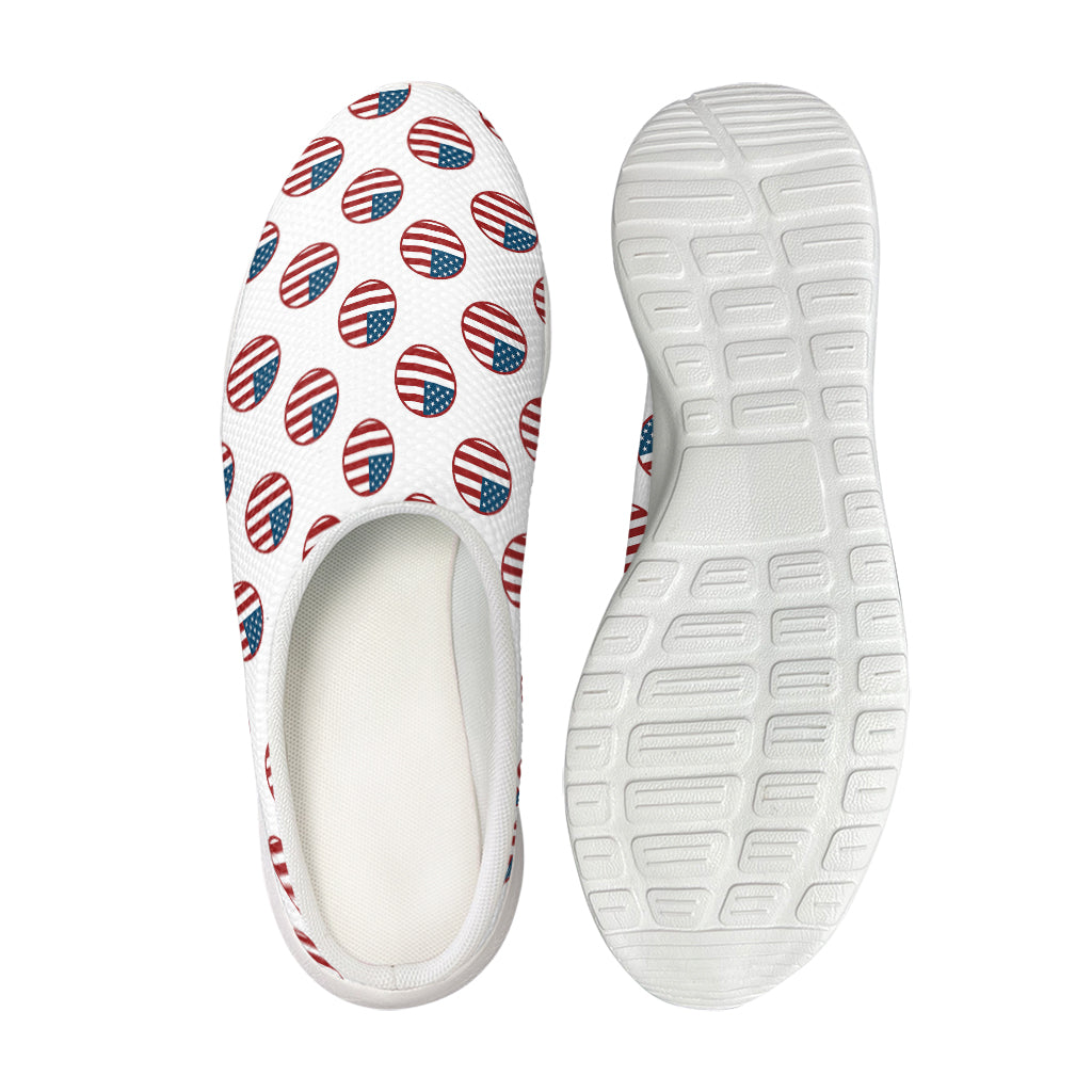 American Circle Flag Pattern Print Mesh Casual Shoes