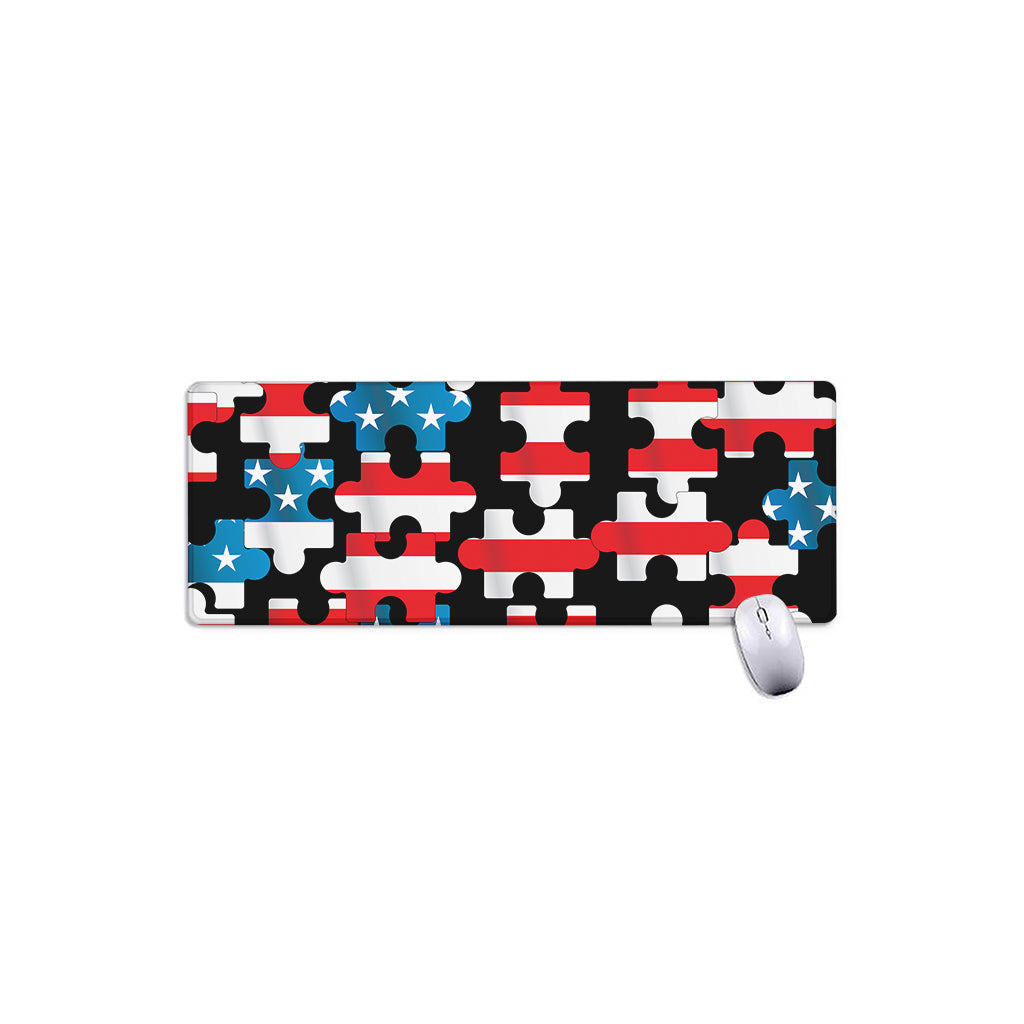 American Flag Jigsaw Puzzle Print Extended Mouse Pad
