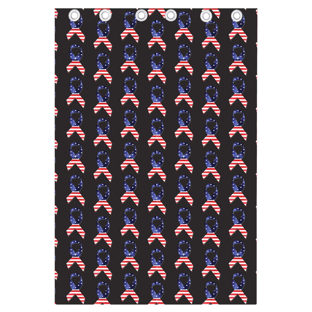 American Flag Ribbon Pattern Print Curtain