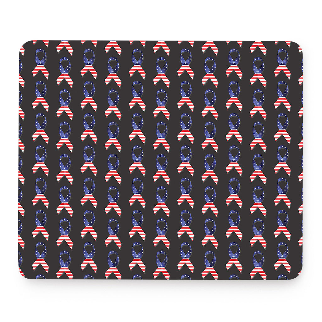 American Flag Ribbon Pattern Print Mouse Pad