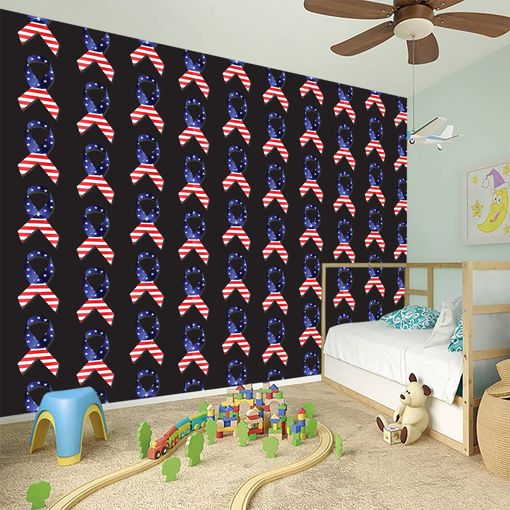 American Flag Ribbon Pattern Print Wall Sticker