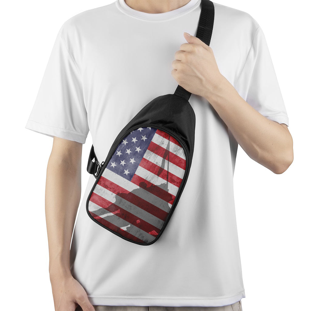 American Flag War Memorial Print Chest Bag