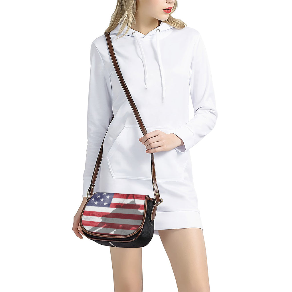 American Flag War Memorial Print Saddle Bag