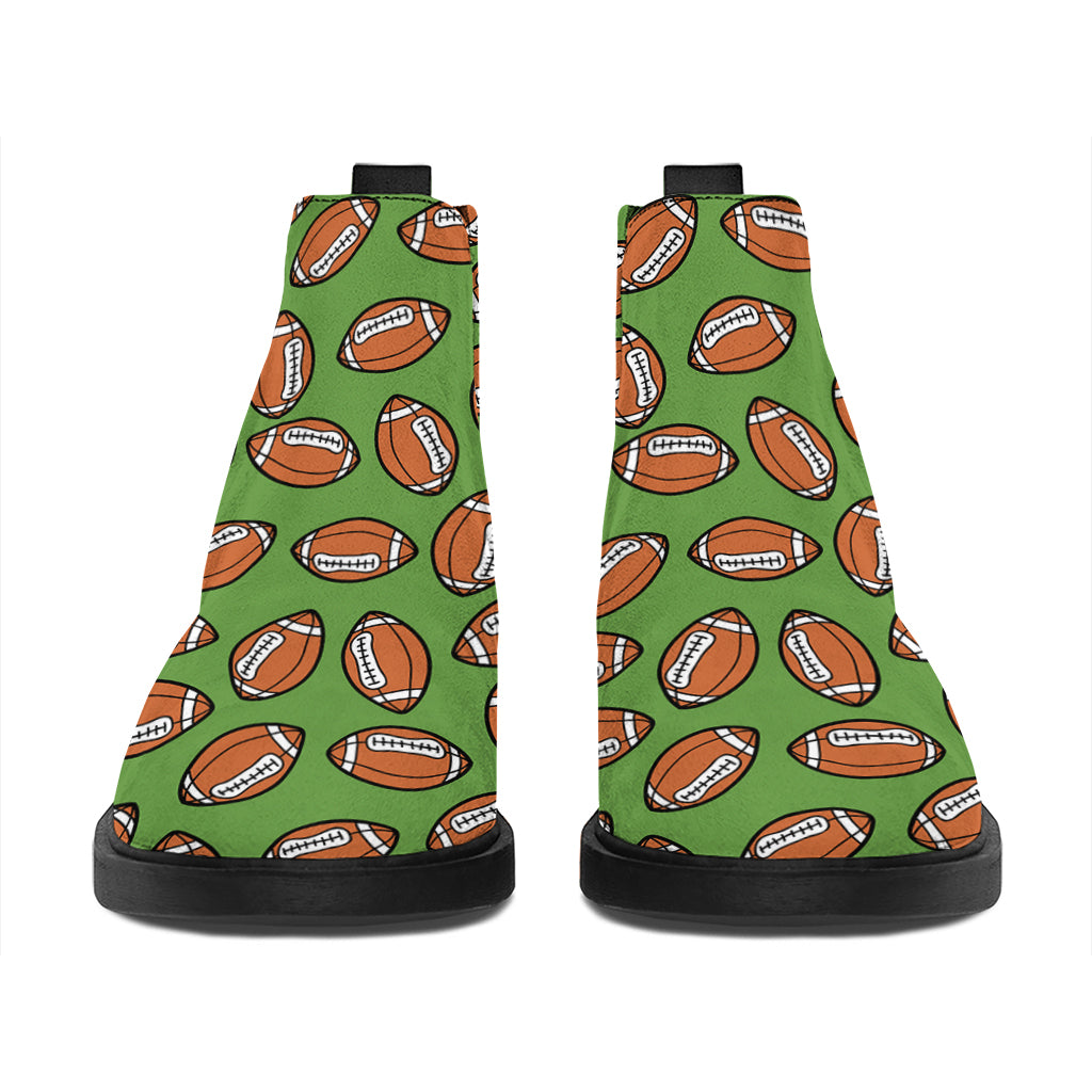 American Football Ball Pattern Print Flat Ankle Boots