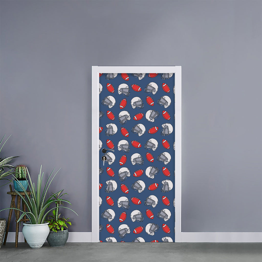 American Football Pattern Print Door Sticker