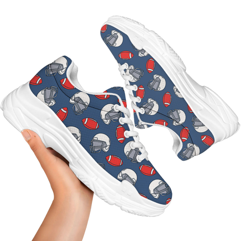 American Football Pattern Print White Chunky Shoes