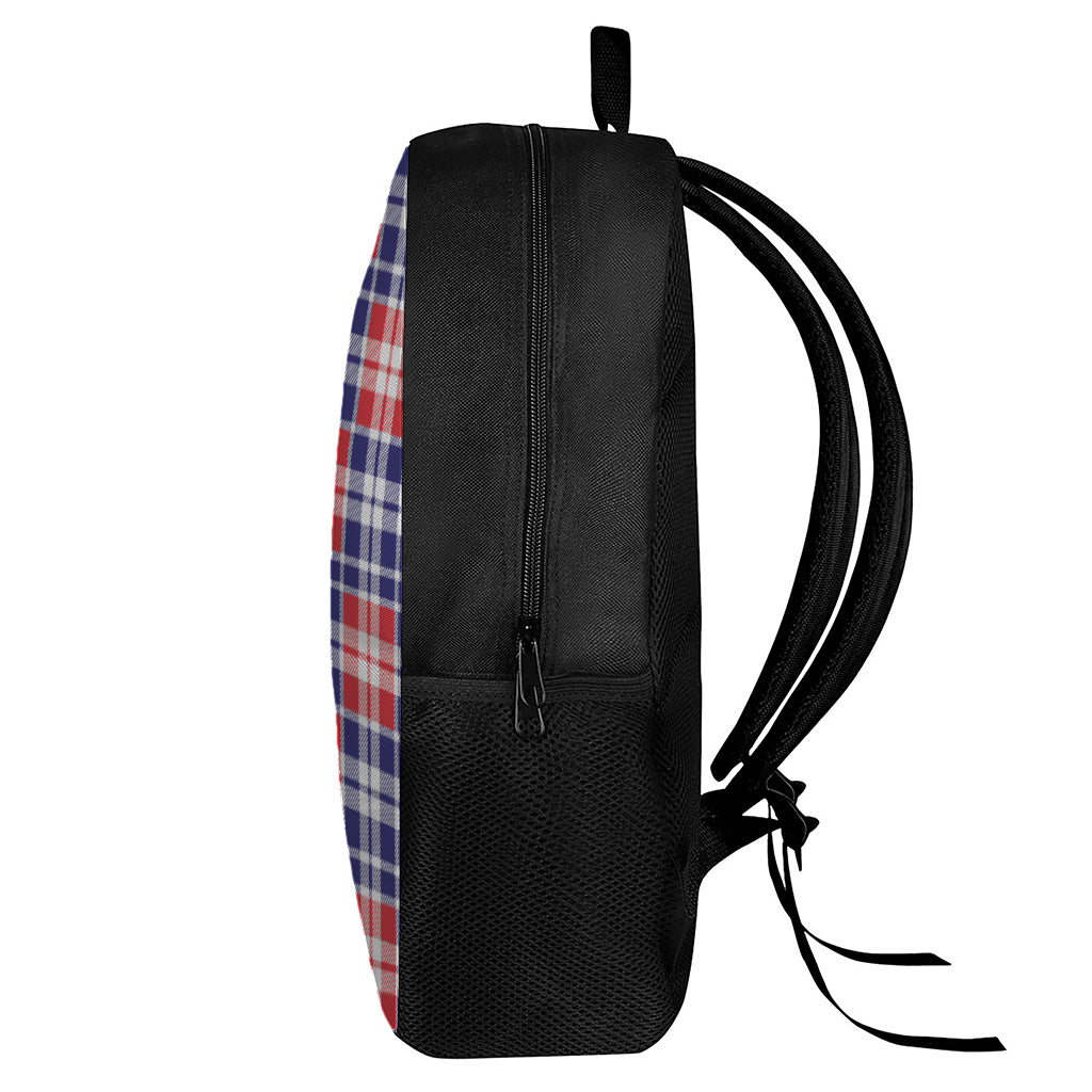American Independence Day Plaid Print 17 Inch Backpack