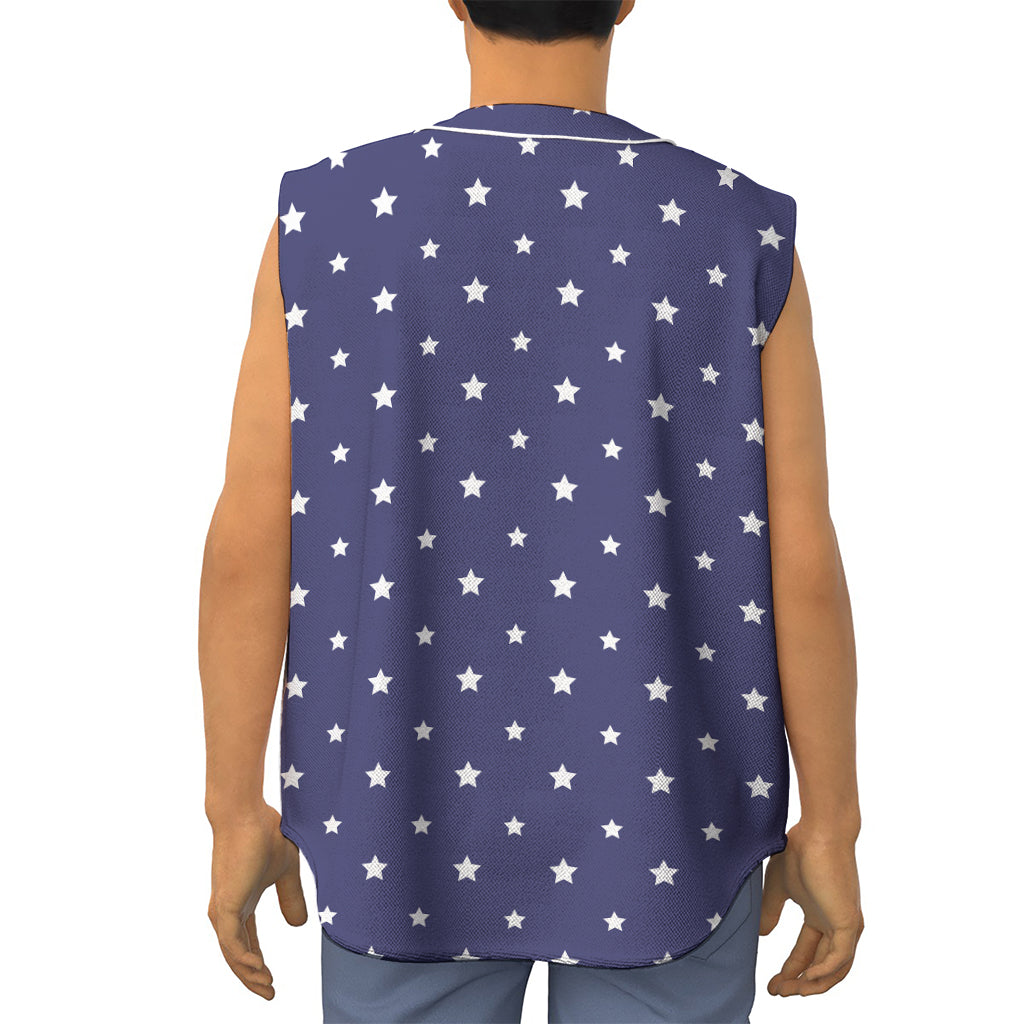 American Little Star Pattern Print Sleeveless Baseball Jersey