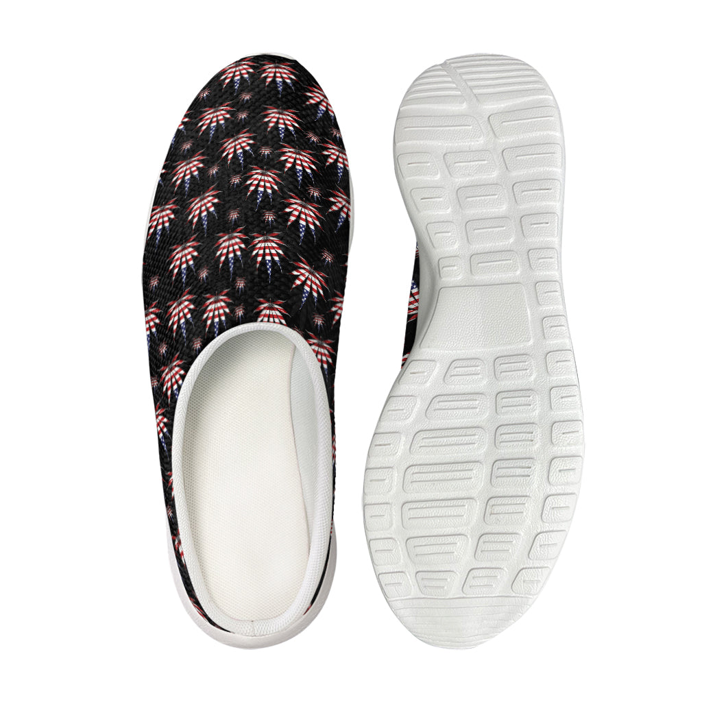 American Marijuana Leaf Pattern Print Mesh Casual Shoes