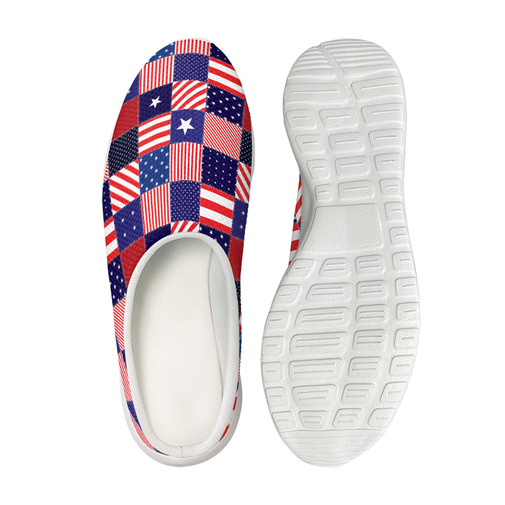 American Patriotic Patchwork Print Mesh Casual Shoes