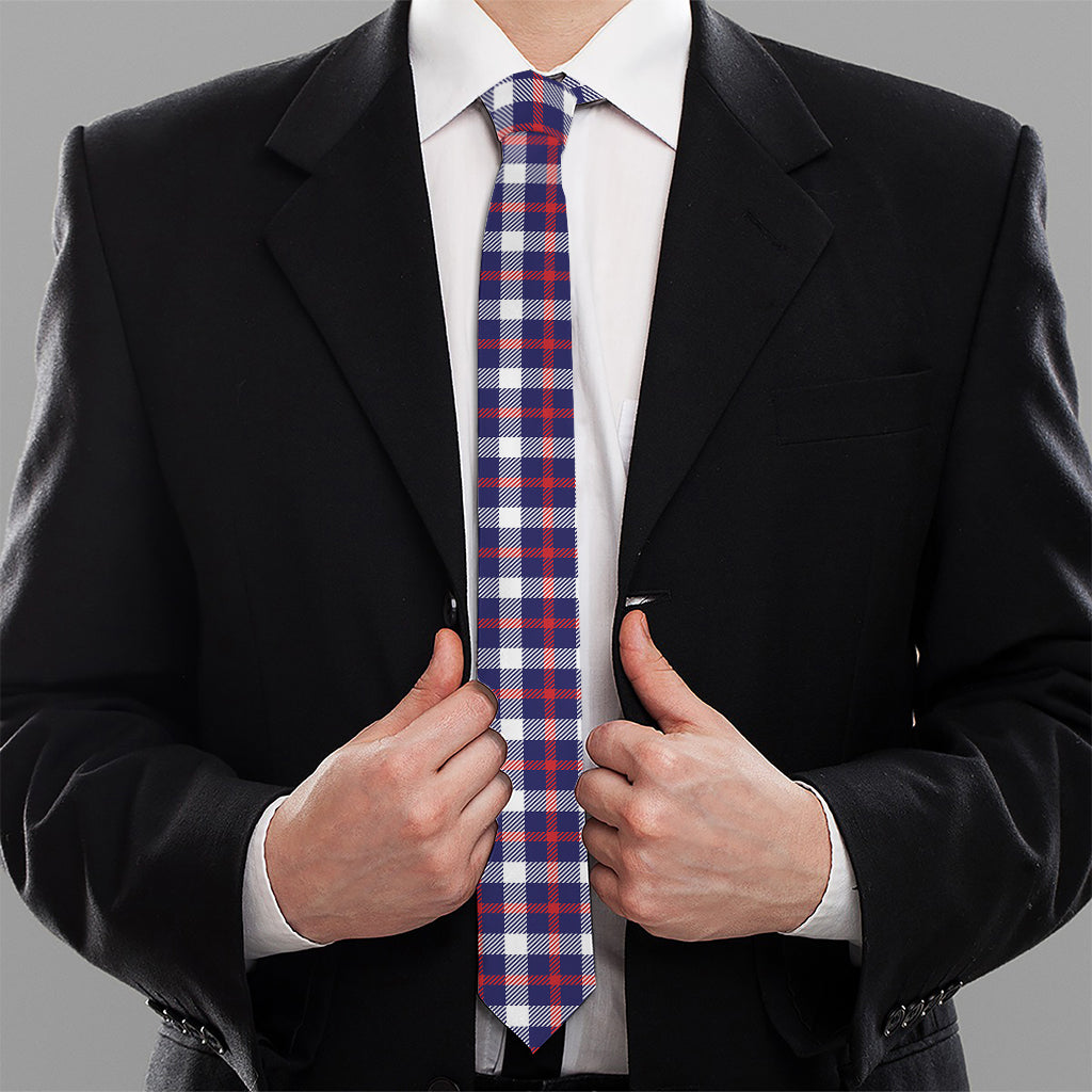 American Patriotic Plaid Print Necktie