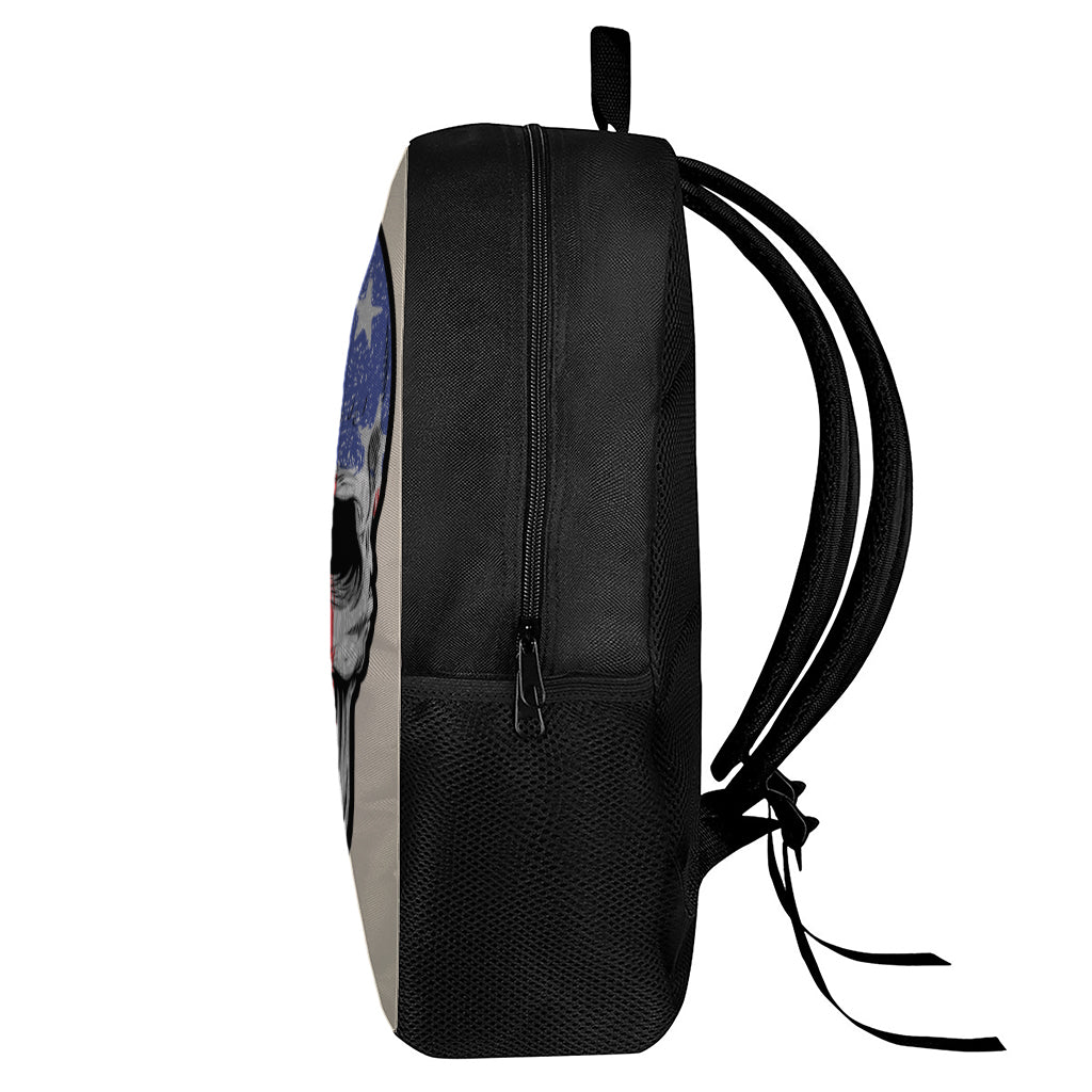 American Patriotic Skull Print 17 Inch Backpack