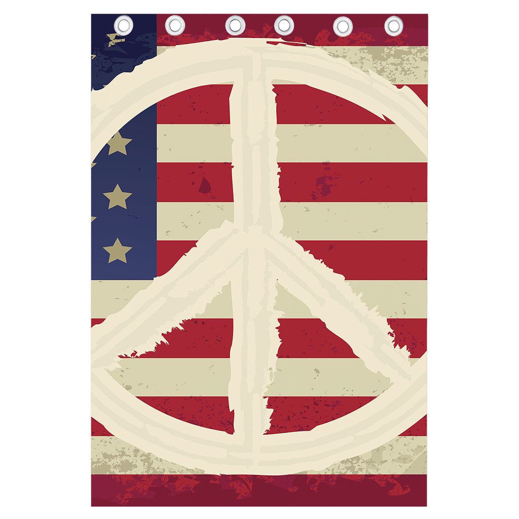 American Peace Flag Print Curtain