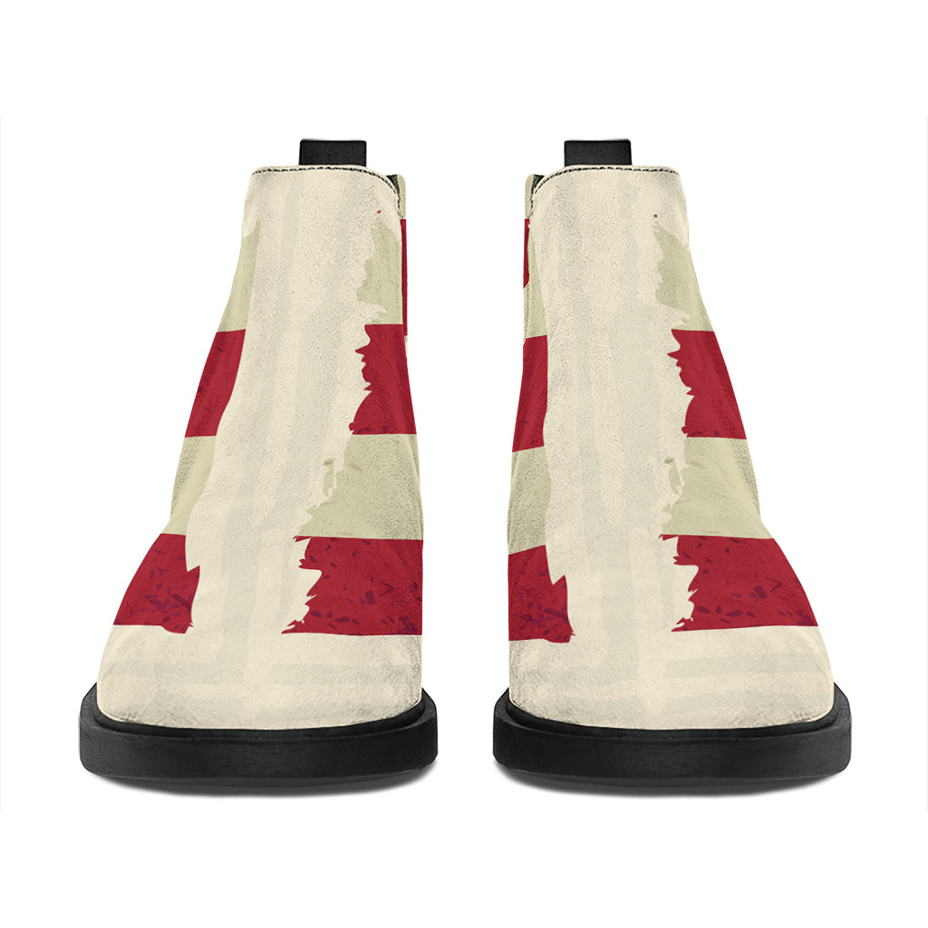 American Peace Flag Print Flat Ankle Boots