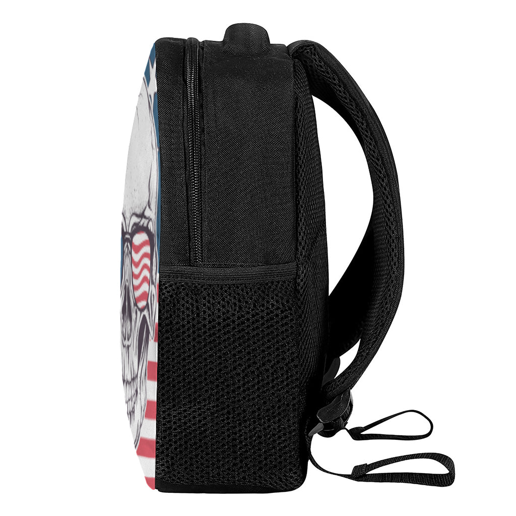 American Skull With Sunglasses Print Casual Backpack