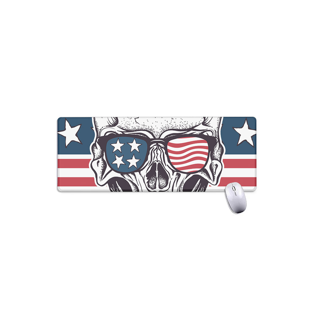 American Skull With Sunglasses Print Extended Mouse Pad