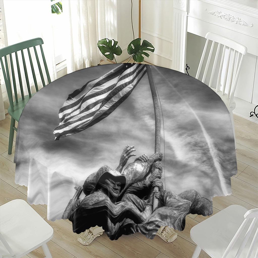 American War Memorial Print Waterproof Round Tablecloth