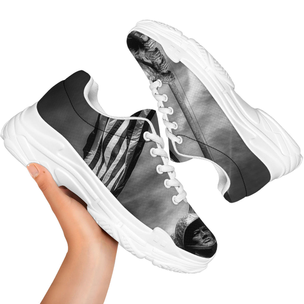 American War Memorial Print White Chunky Shoes