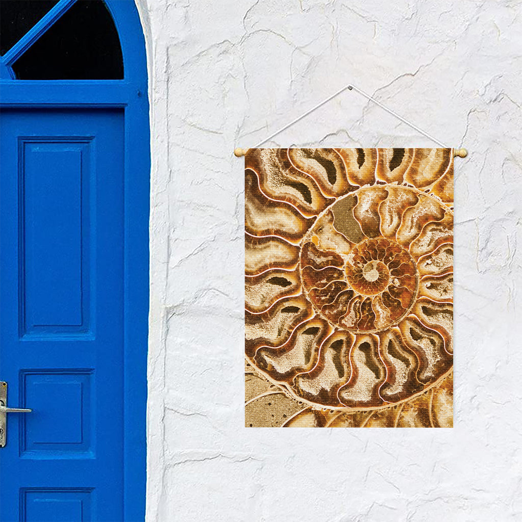 Ammonite Fossil Print Garden Flag