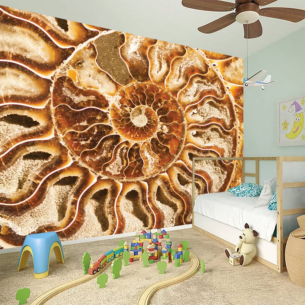 Ammonite Fossil Print Wall Sticker