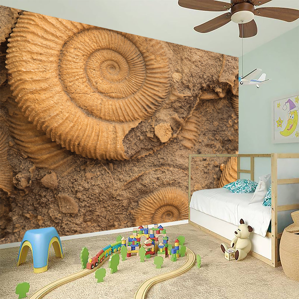 Ammonite Shell Fossil Print Wall Sticker