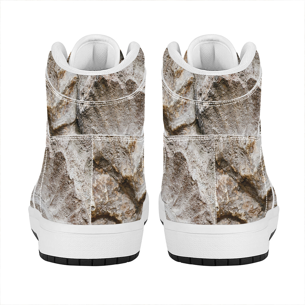 Ammonoidea Fossil Print High Top Leather Sneakers