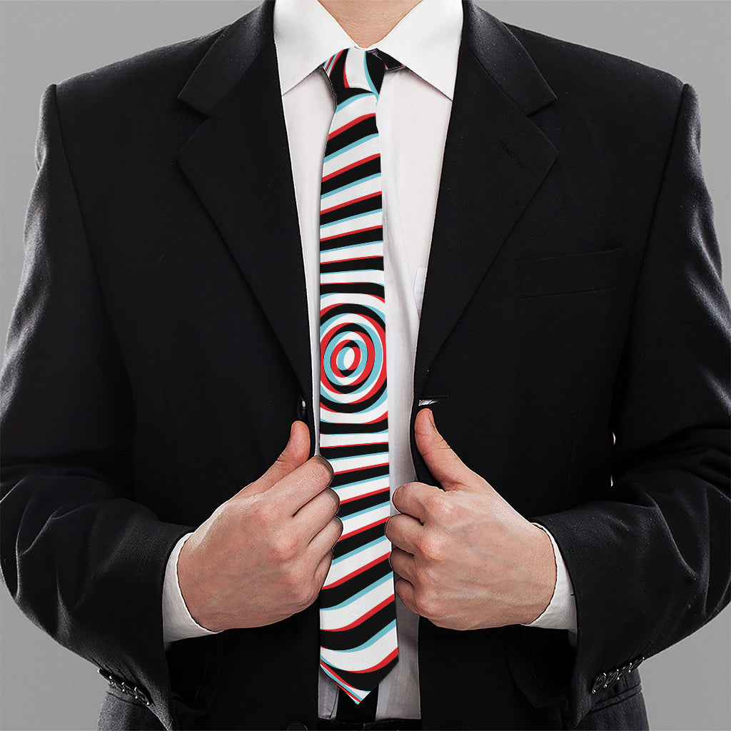 Anaglyph Optical Illusion Print Necktie