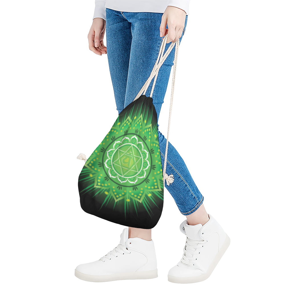 Anahata Chakra Mandala Print Drawstring Bag