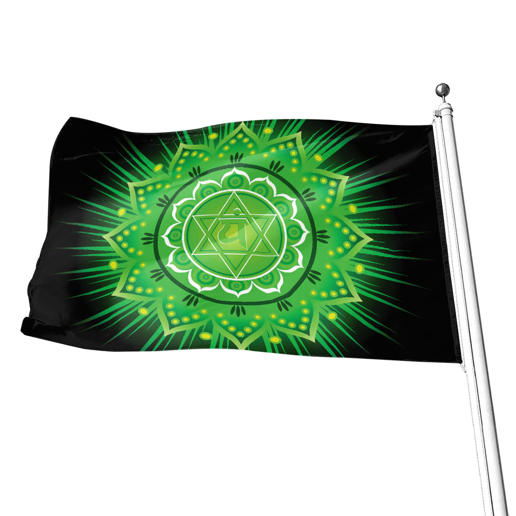 Anahata Chakra Mandala Print Flag