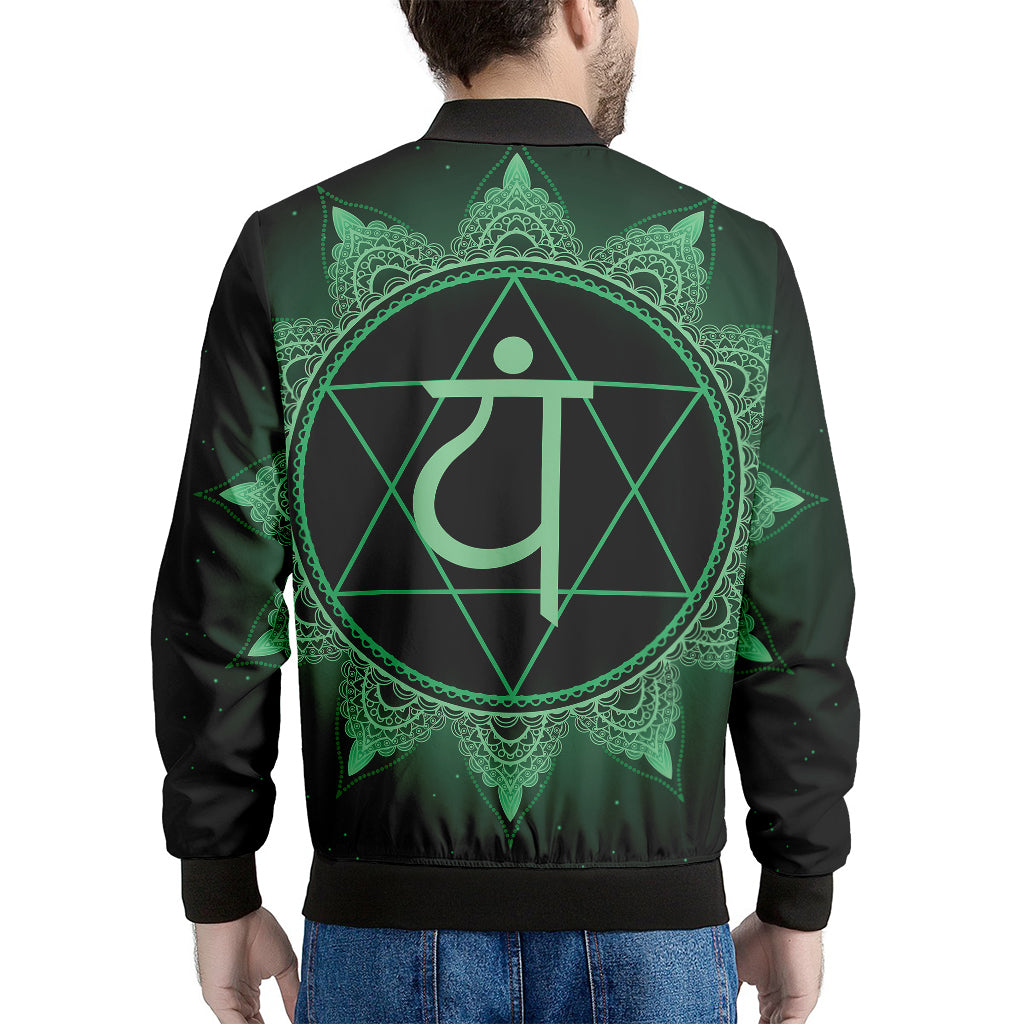Anahata Chakra Symbol Print Men's Bomber Jacket