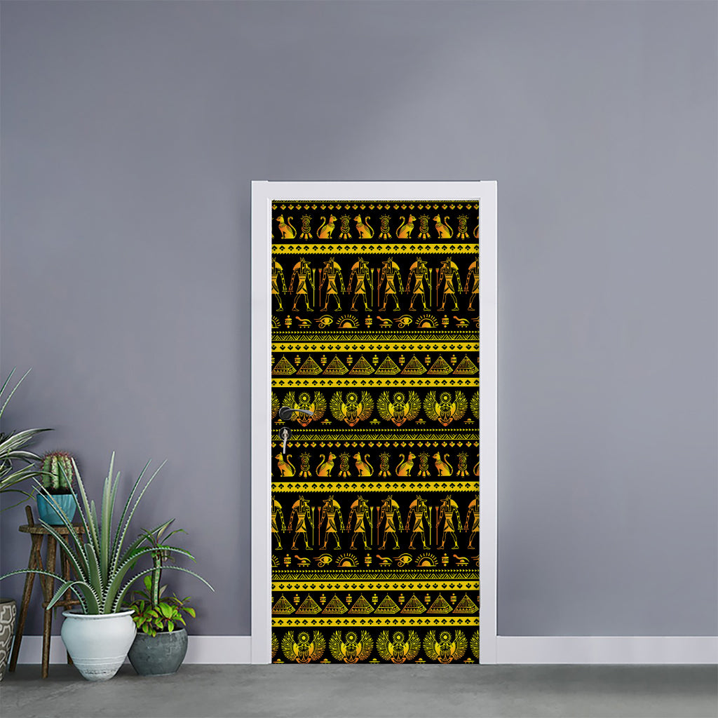 Ancient Egyptian Pattern Print Door Sticker