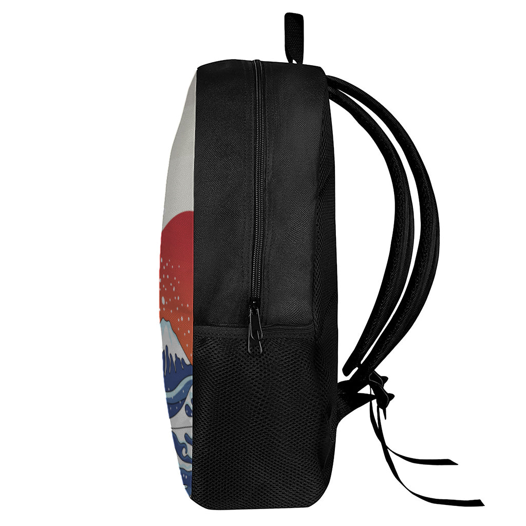 Ancient Great Japanese Wave Print 17 Inch Backpack
