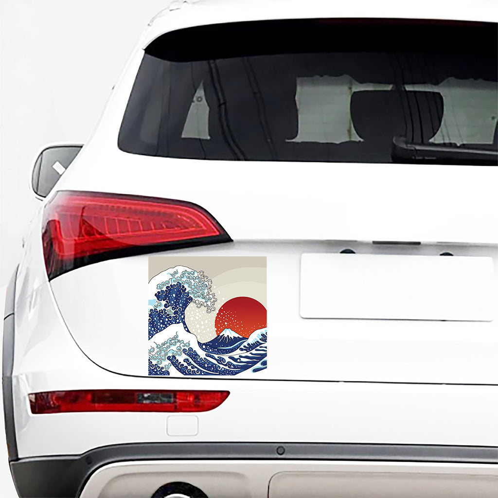 Ancient Great Japanese Wave Print Car Sticker
