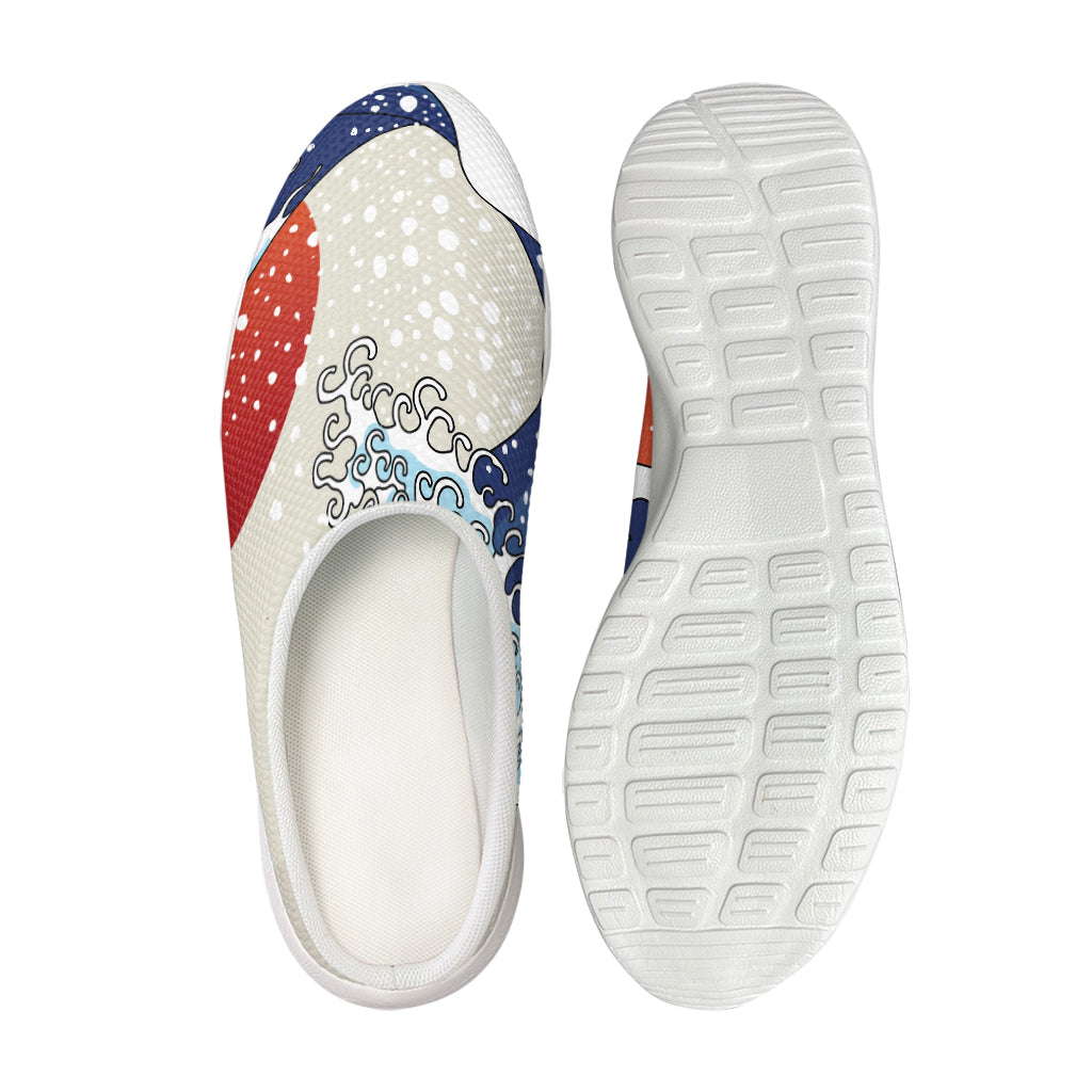 Ancient Great Japanese Wave Print Mesh Casual Shoes