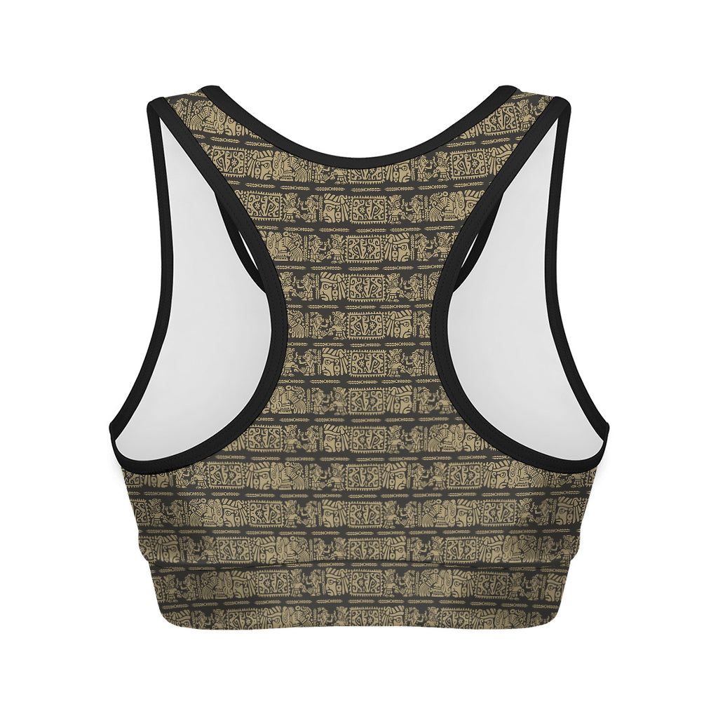 Ancient Maya Pattern Print Women's Sports Bra