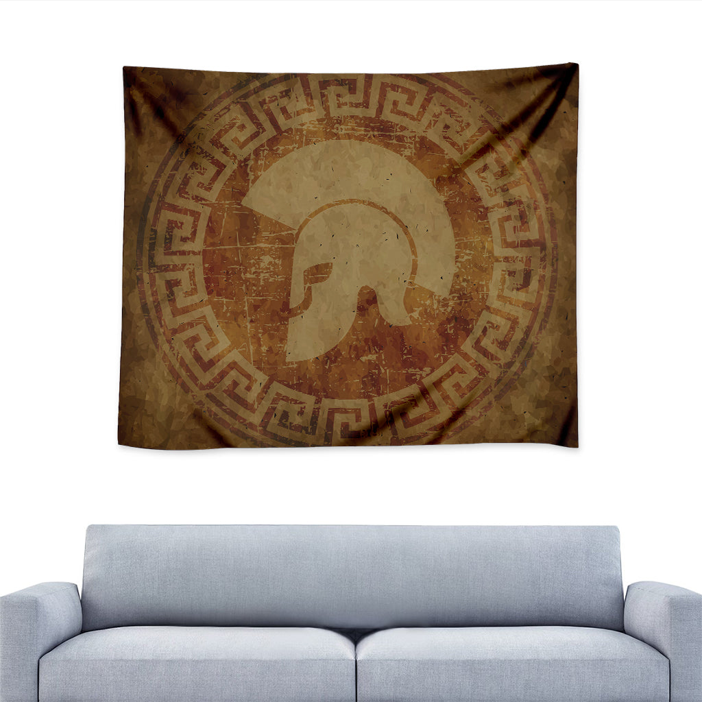 Ancient Spartan Helmet Print Tapestry