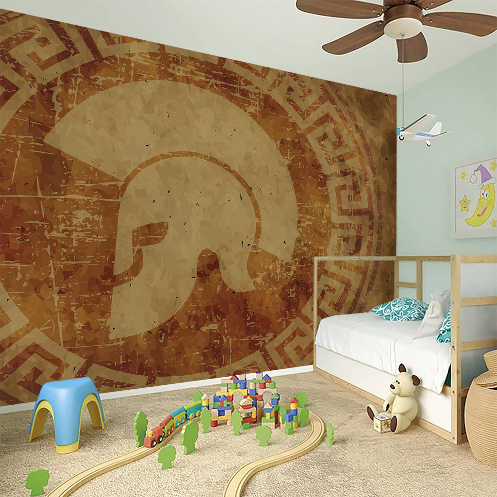 Ancient Spartan Helmet Print Wall Sticker