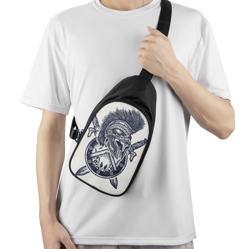 Ancient Spartan Print Chest Bag