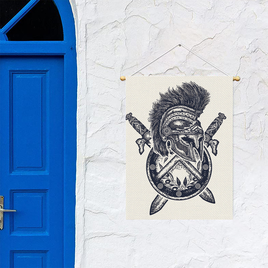 Ancient Spartan Print Garden Flag
