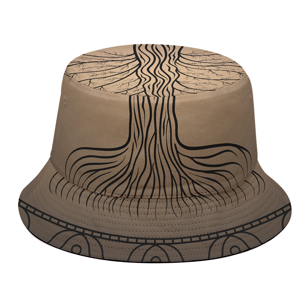 Ancient Yggdrasil Tree Print Bucket Hat