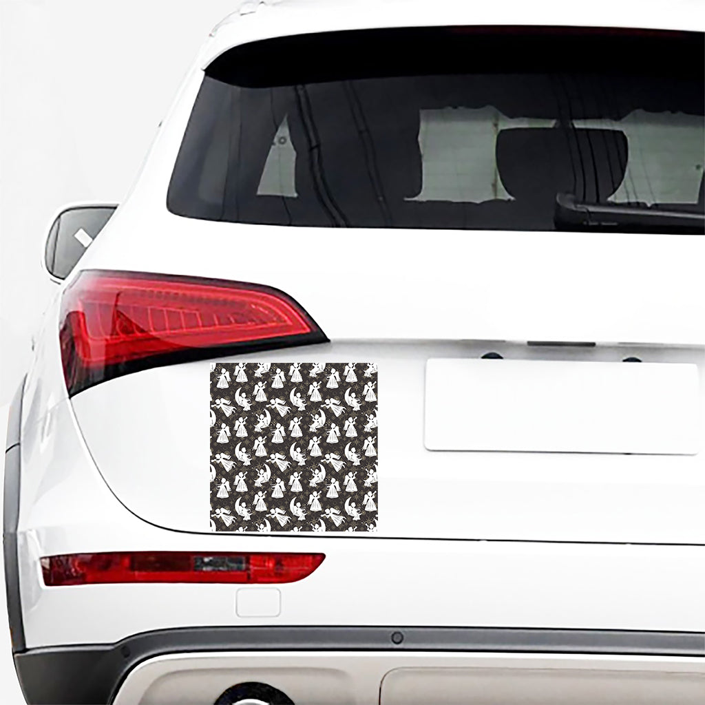 Angel And Snowflake Pattern Print Car Sticker