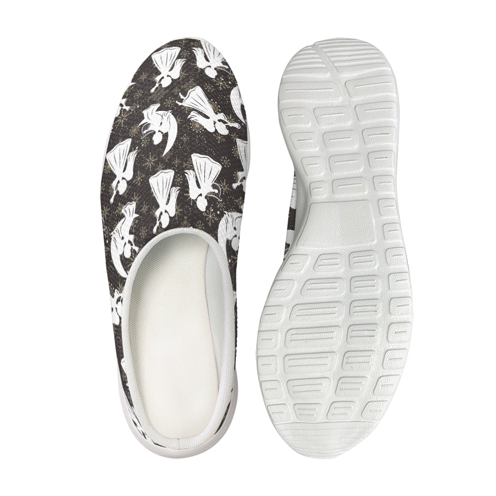 Angel And Snowflake Pattern Print Mesh Casual Shoes