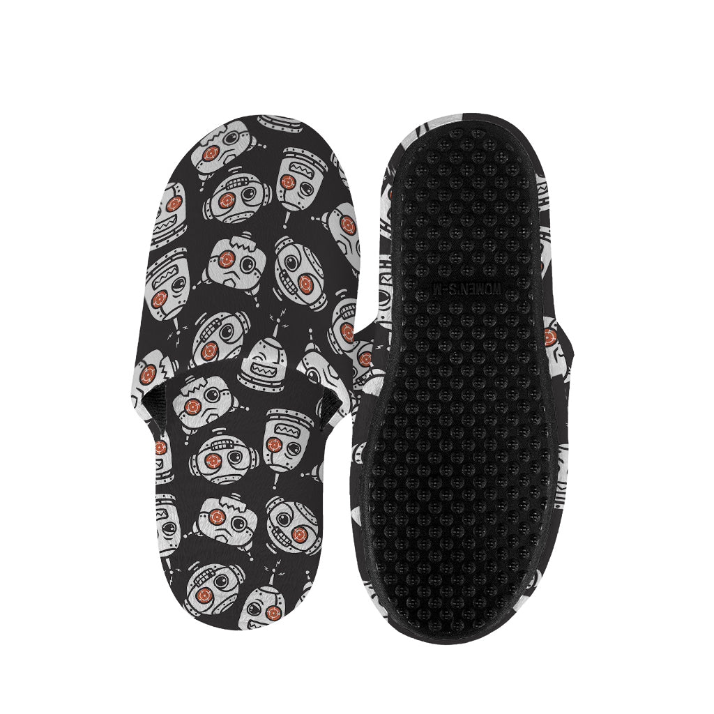 Angry Robot Pattern Print Slippers