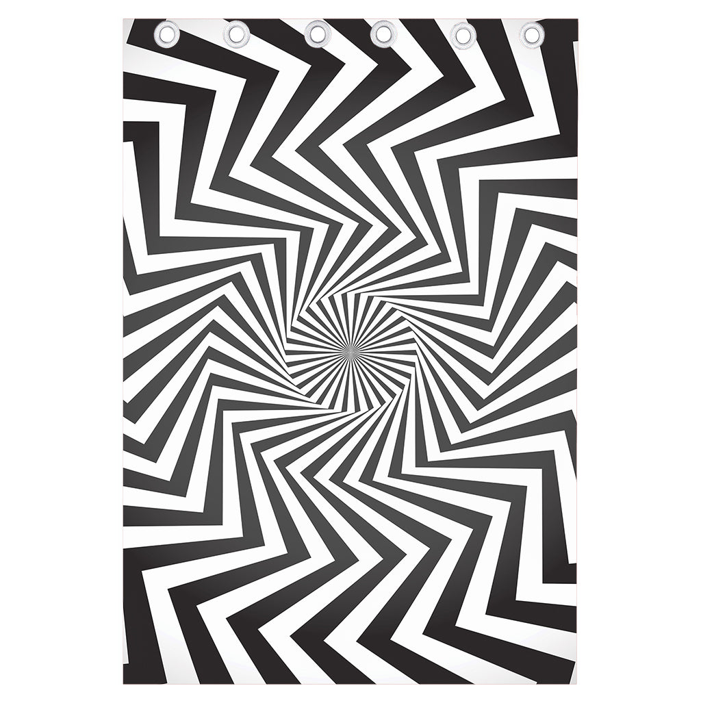 Angular Swirl Motion Illusion Print Curtain