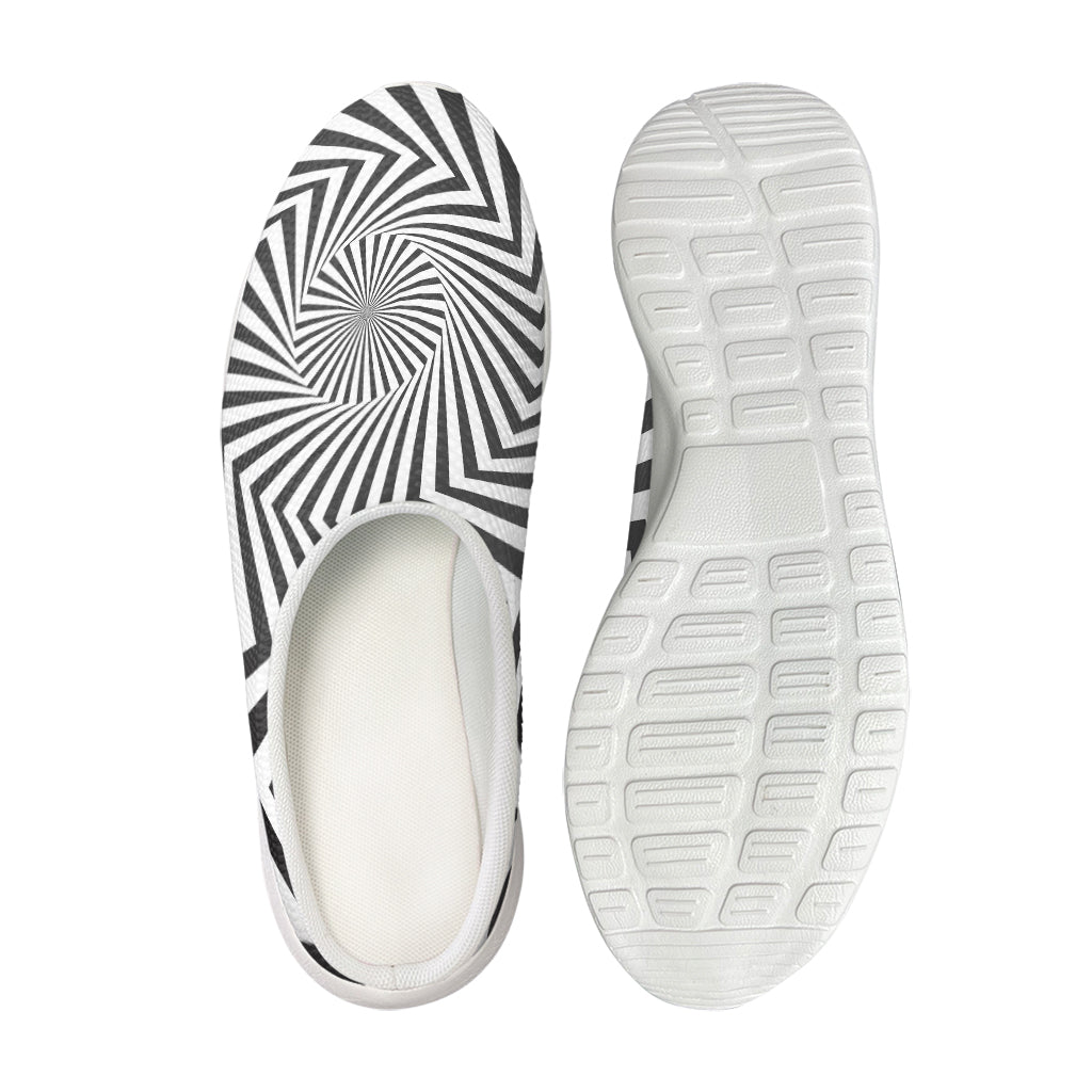 Angular Swirl Motion Illusion Print Mesh Casual Shoes