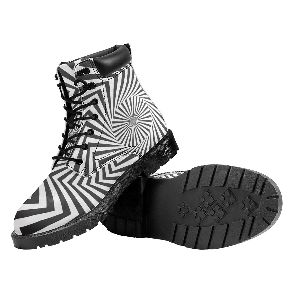 Angular Swirl Motion Illusion Print Work Boots
