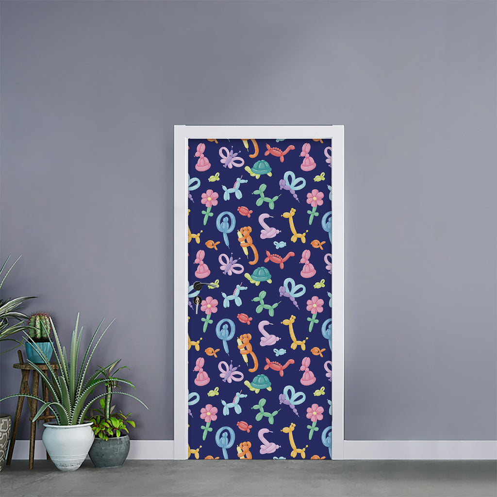 Animal Balloon Pattern Print Door Sticker