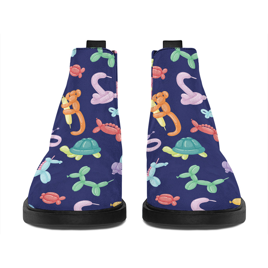 Animal Balloon Pattern Print Flat Ankle Boots