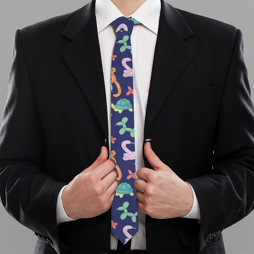 Animal Balloon Pattern Print Necktie