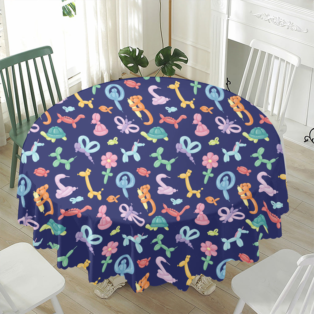 Animal Balloon Pattern Print Waterproof Round Tablecloth